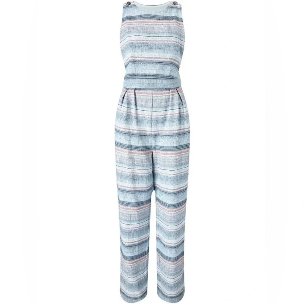 Mara Hoffman Overlap Jumpsuit in Blue Multi Size 2 NWT Pantsuit Originally $375 - Picture 6 of 7